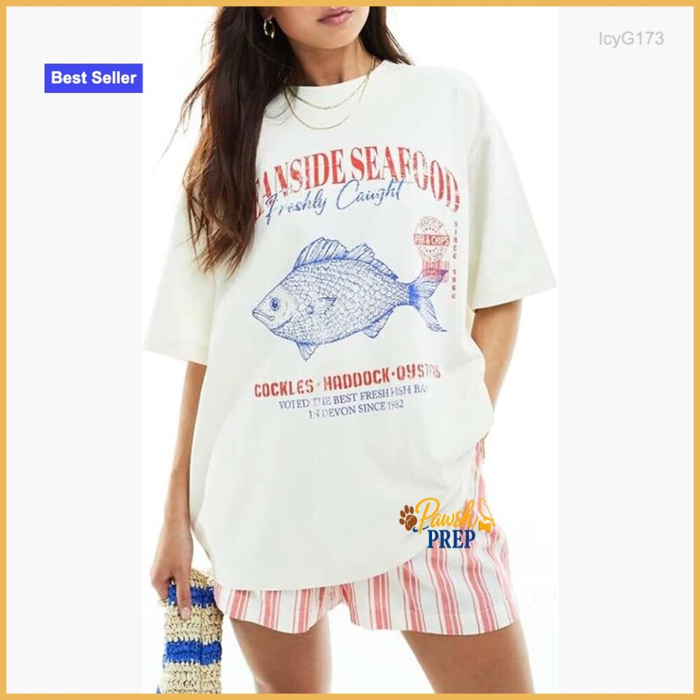 Oversized Vintage Graphic Print T-Shirt Summer Baggy Tee Loose Fit